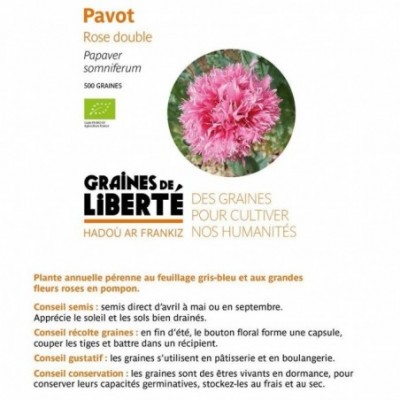 Pavot rose double - sachet...